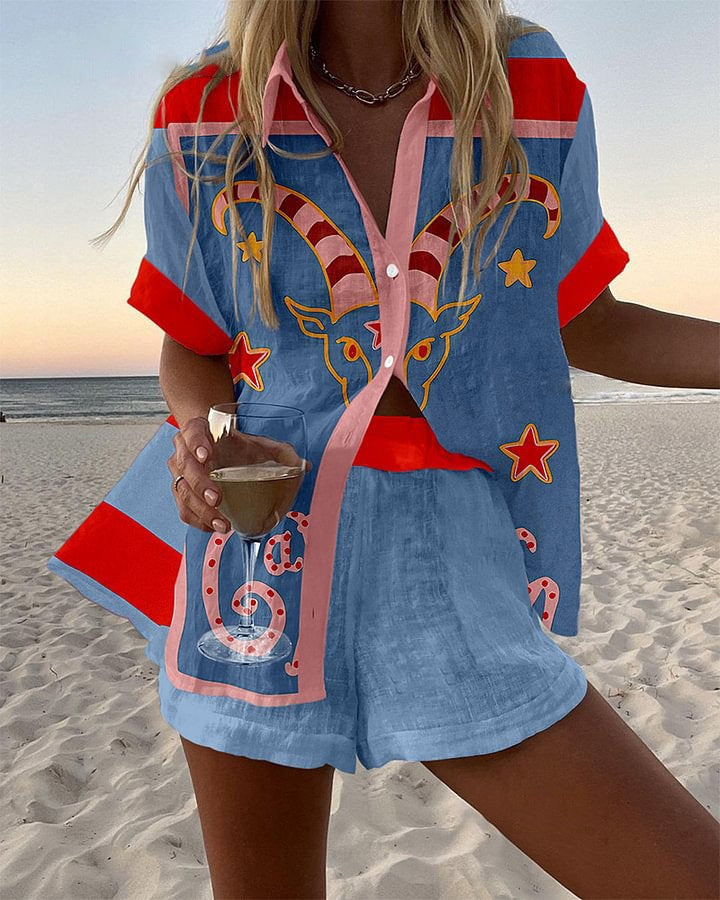 Lena | Breezy Print Linen Duo