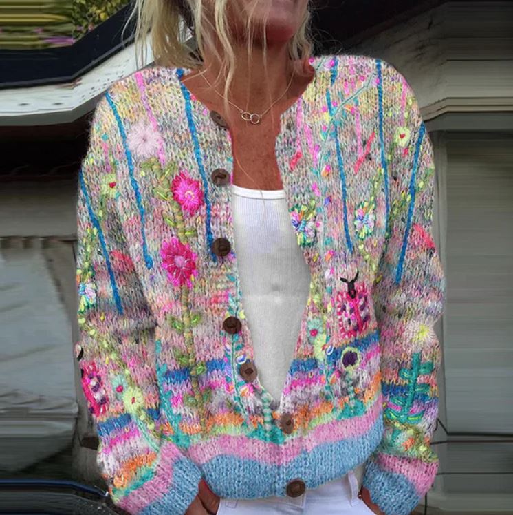 Ingrid | Elegant cardigan with floral print