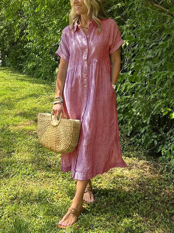 Maggie | Striped Shirt-Dress
