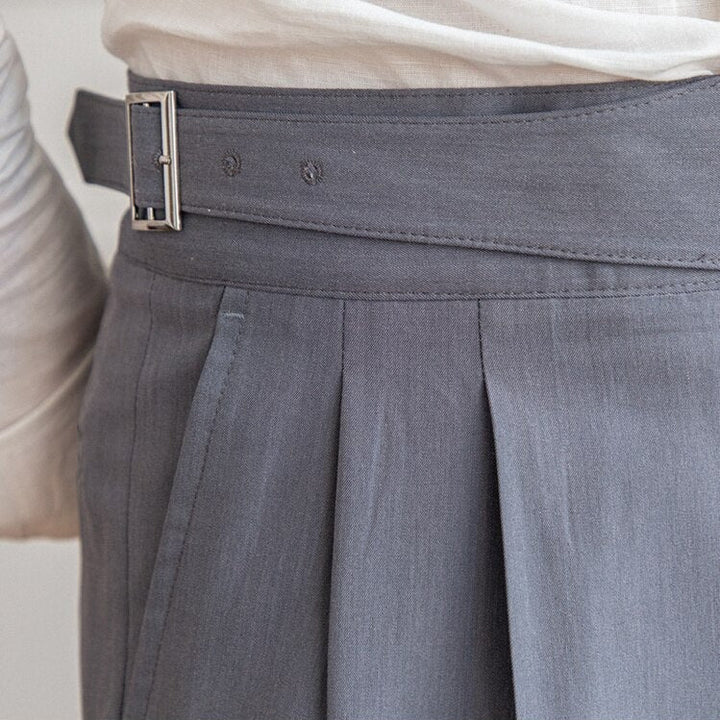 Edward | Pleated High‑Waist Trousers with Adjusters