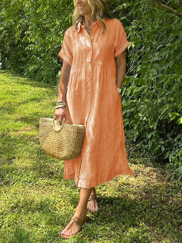 Maggie | Striped Shirt-Dress