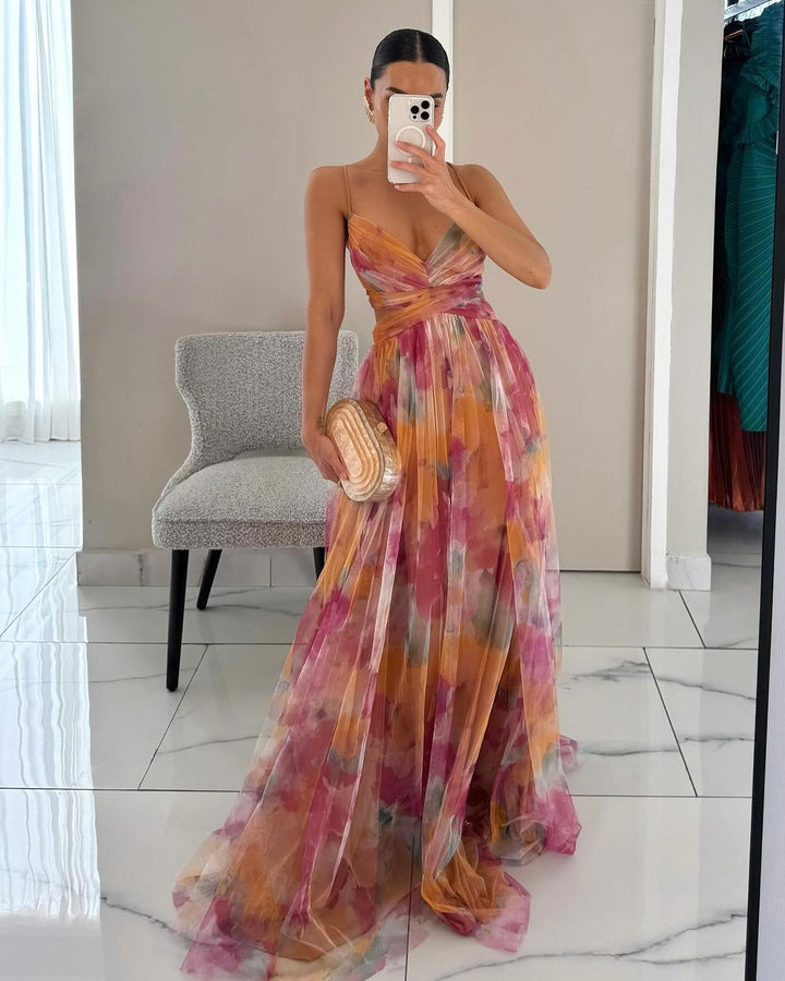 Isabella | Flowy Floral Print Maxi Dress
