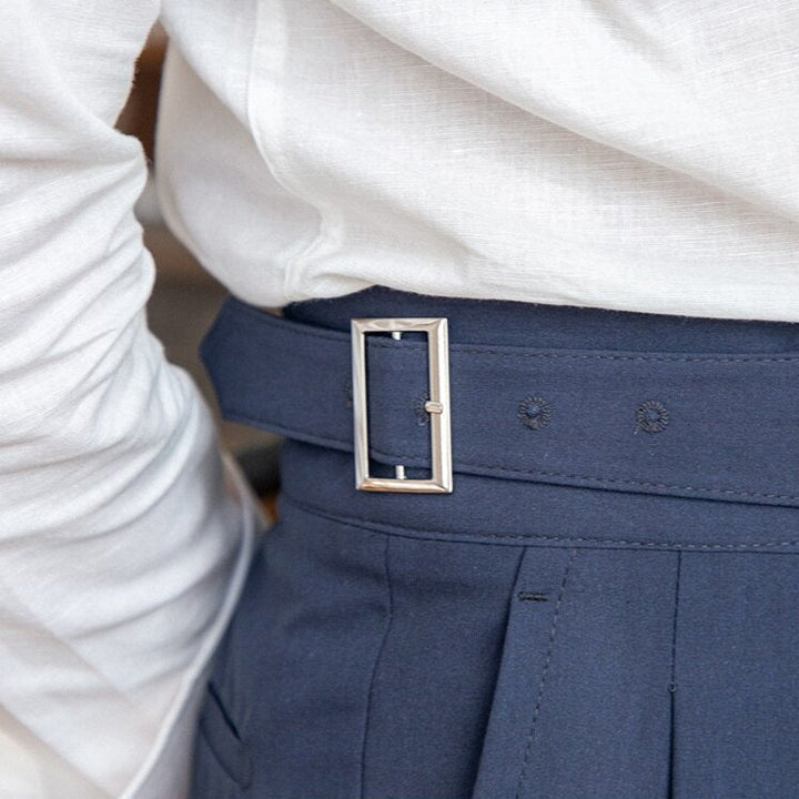 Edward | Pleated High‑Waist Trousers with Adjusters