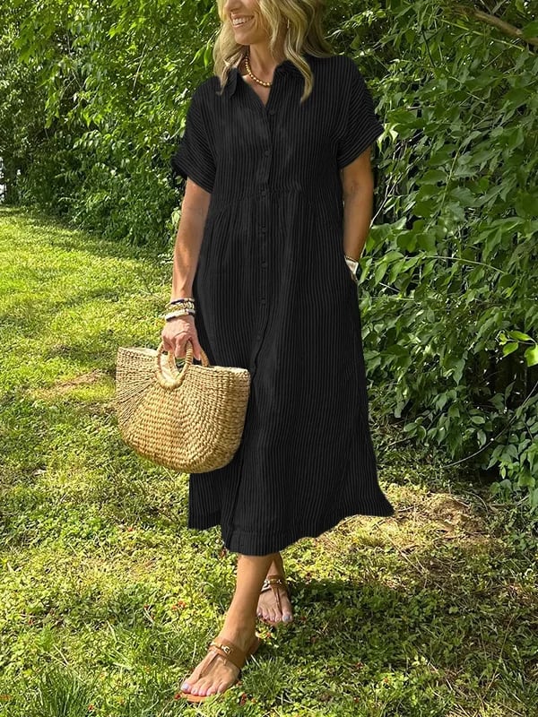 Ella | Relaxed Striped Midi Dress
