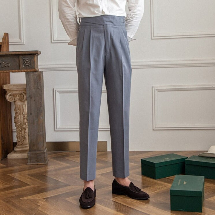 Edward | Pleated High‑Waist Trousers with Adjusters