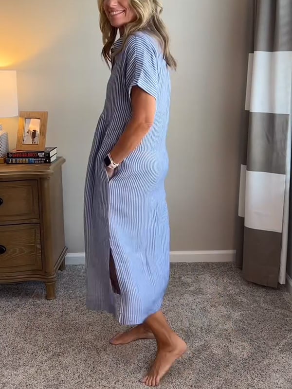 Maggie | Striped Shirt-Dress