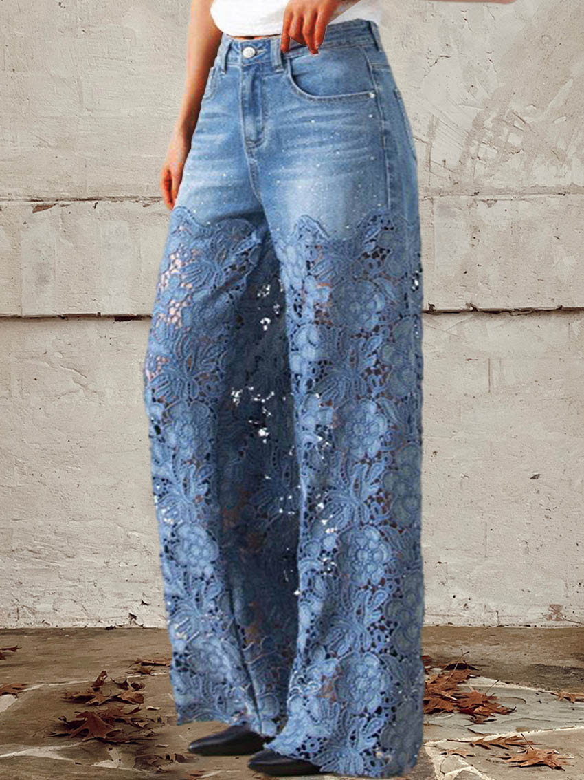 Aria | Vintage-Inspired Lace Detail Jeans