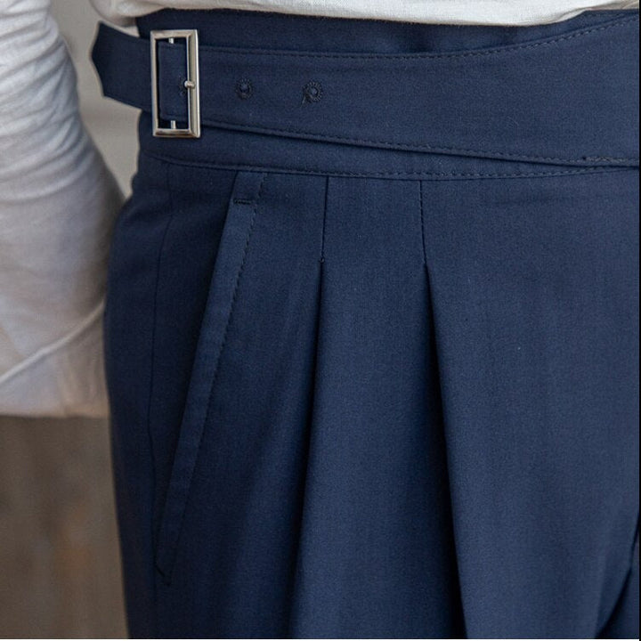 Edward | Pleated High‑Waist Trousers with Adjusters