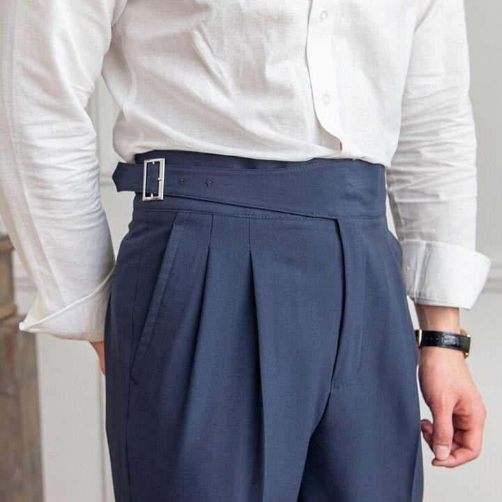 Edward | Pleated High‑Waist Trousers with Adjusters