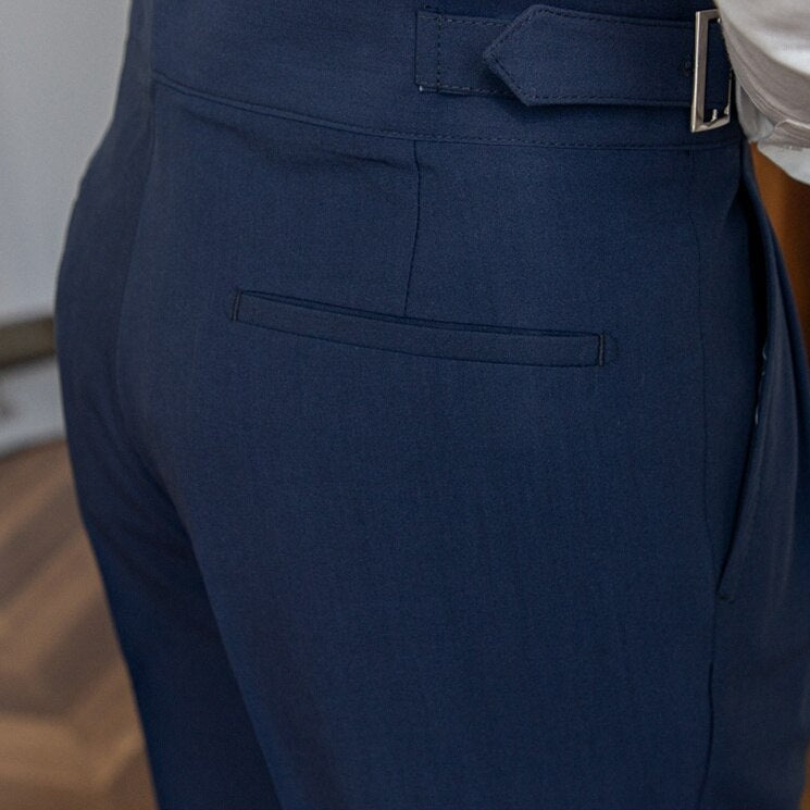 Edward | Pleated High‑Waist Trousers with Adjusters