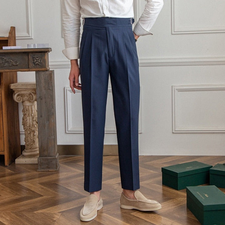 Edward | Pleated High‑Waist Trousers with Adjusters