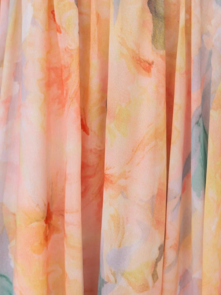 Flora | Peach Blossom Midi Dress