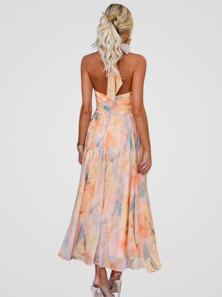 Flora | Peach Blossom Midi Dress