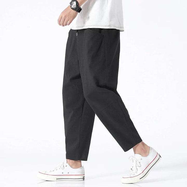 Liam | Relaxed Cropped Linen Trousers