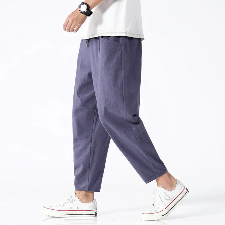 Liam | Relaxed Cropped Linen Trousers