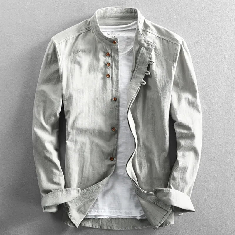 Henry | Tailored Slim Stand‑Up Collar Shirt