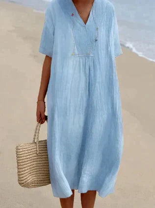 Ella | Lightweight V‑Neck Linen Sundress