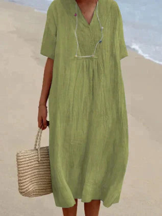 Ella | Lightweight V‑Neck Linen Sundress