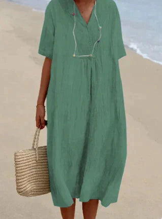 Ella | Lightweight V‑Neck Linen Sundress