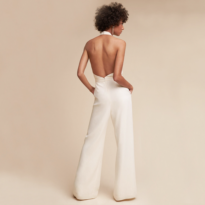 Sophie | Sleeveless Deep‑V Wide‑Leg Jumpsuit