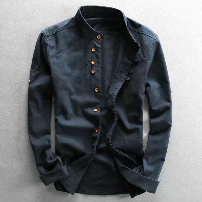 Henry | Tailored Slim Stand‑Up Collar Shirt