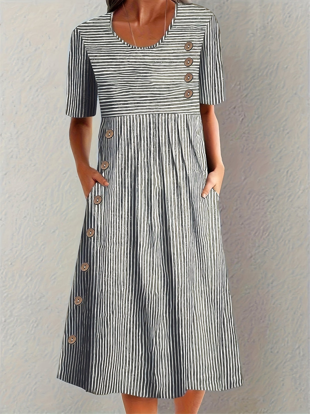 Elise | Striped Casual Summer Midi
