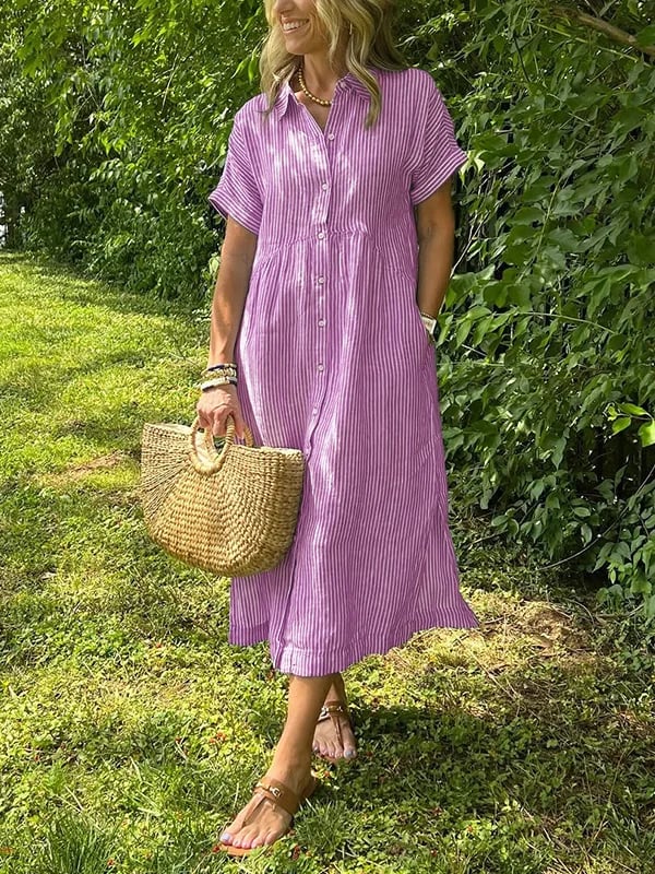 Maggie | Striped Shirt-Dress