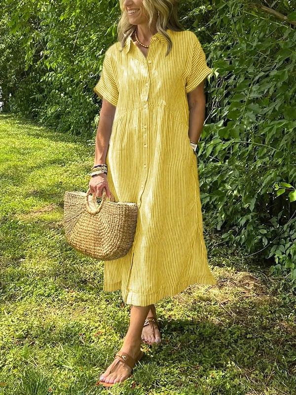 Maggie | Striped Shirt-Dress