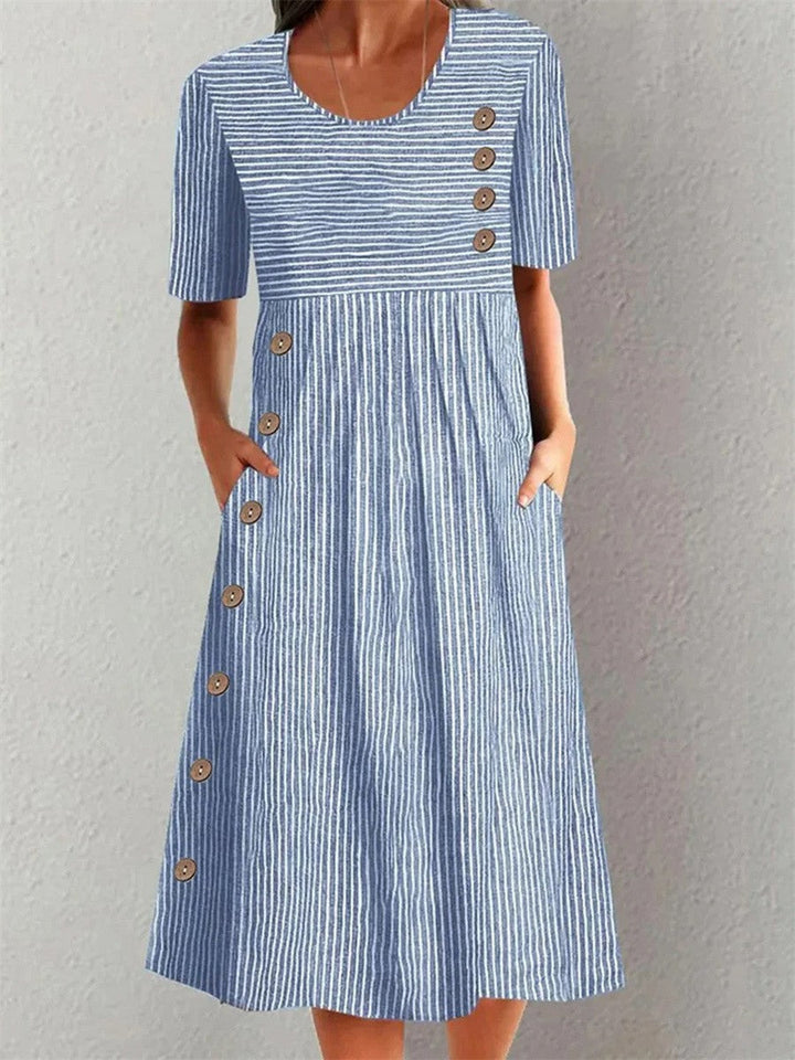 Elise | Striped Casual Summer Midi