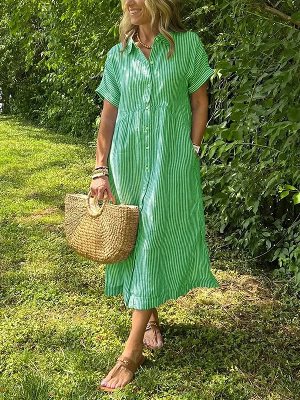 Maggie | Striped Shirt-Dress