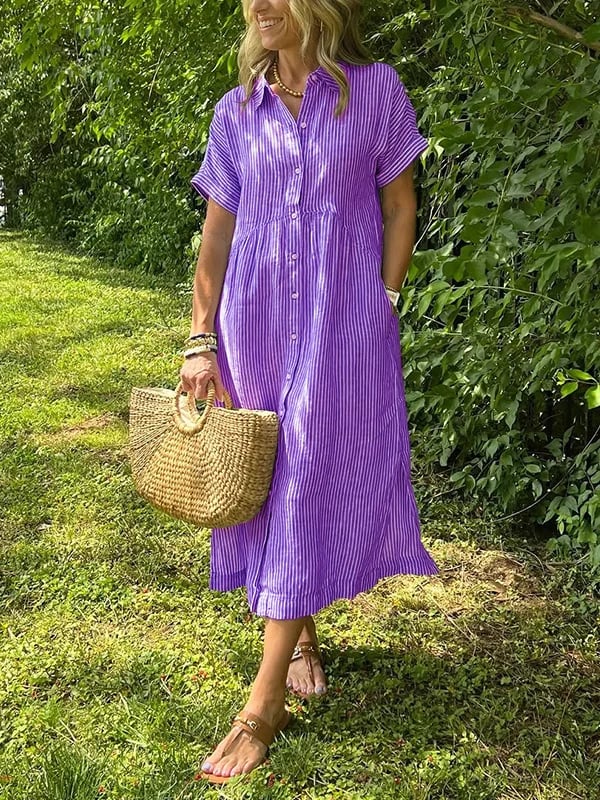 Maggie | Striped Shirt-Dress