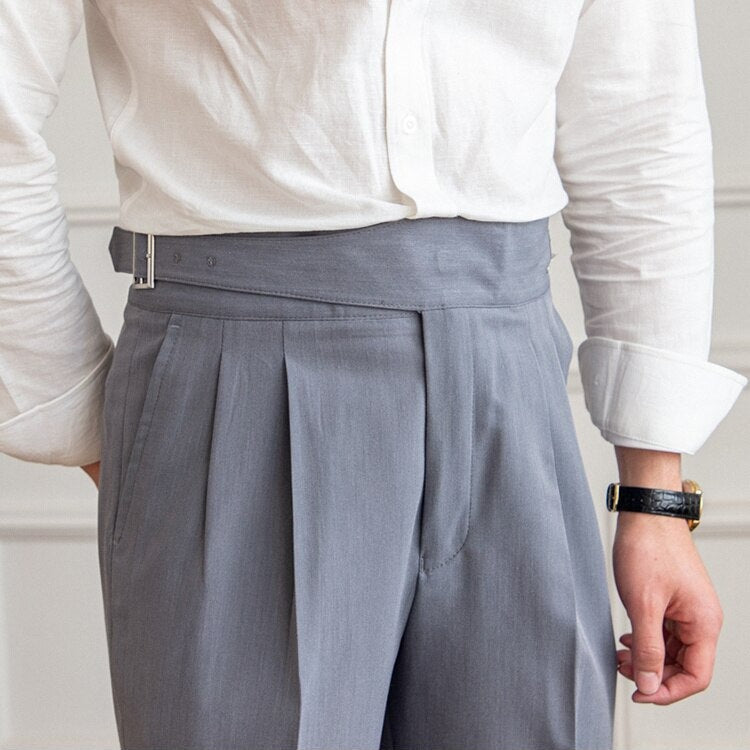 Edward | Pleated High‑Waist Trousers with Adjusters