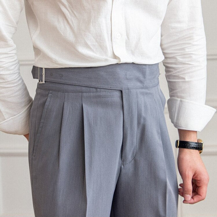 Edward | Pleated High‑Waist Trousers with Adjusters