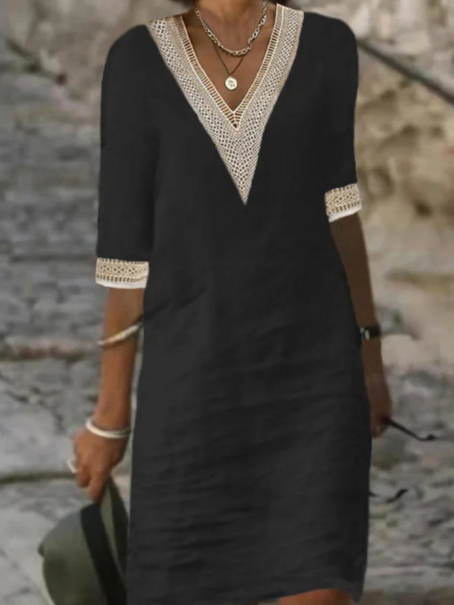 Ella | Casual V‑Neck Relaxed Dress