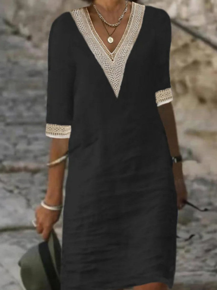 Ella | Casual V‑Neck Relaxed Dress