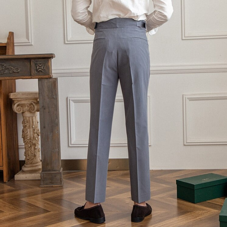 Edward | Pleated High‑Waist Trousers with Adjusters
