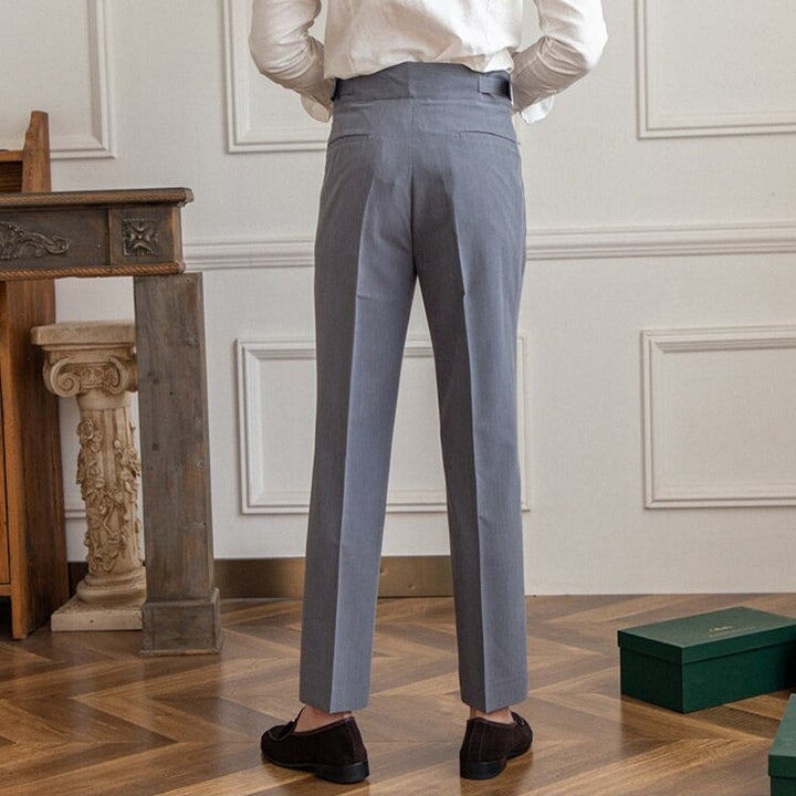 Edward | Pleated High‑Waist Trousers with Adjusters