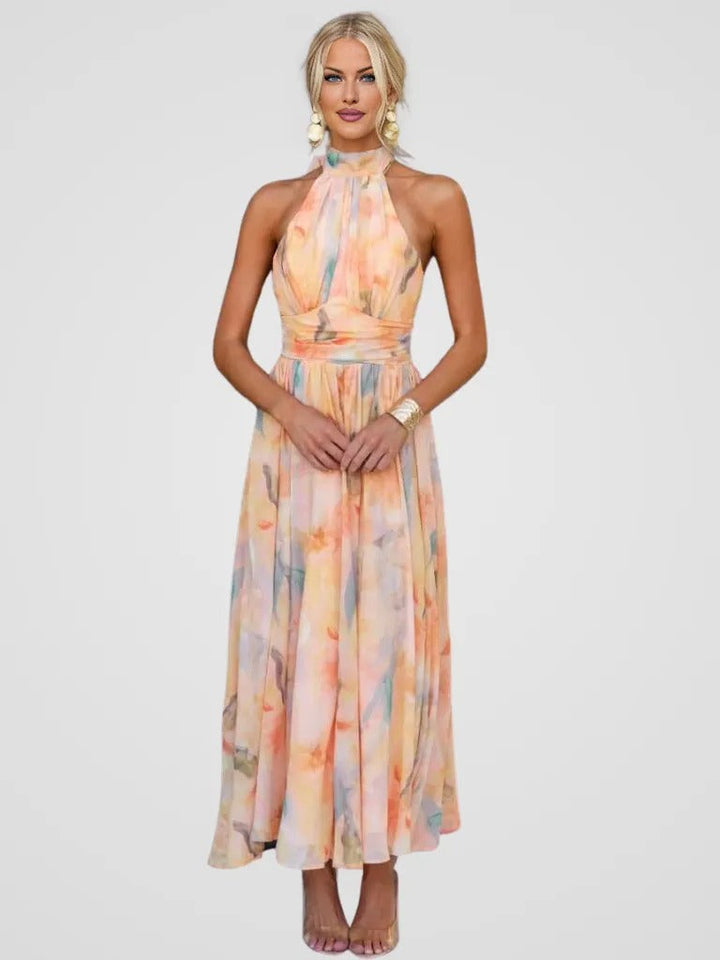 Flora | Peach Blossom Midi Dress